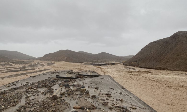 Death Valley route buried in floods closed for another week