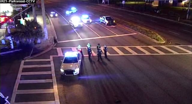 Pedestrian struck by vehicle on Blanding at Arora Boulevard